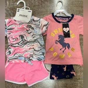 Two brand new short sets for girl 18 months
